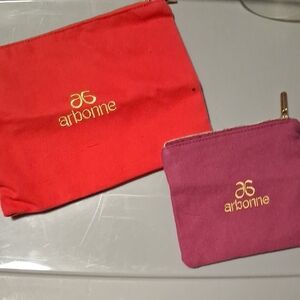 Arbonne Red and Purple Pouch Set